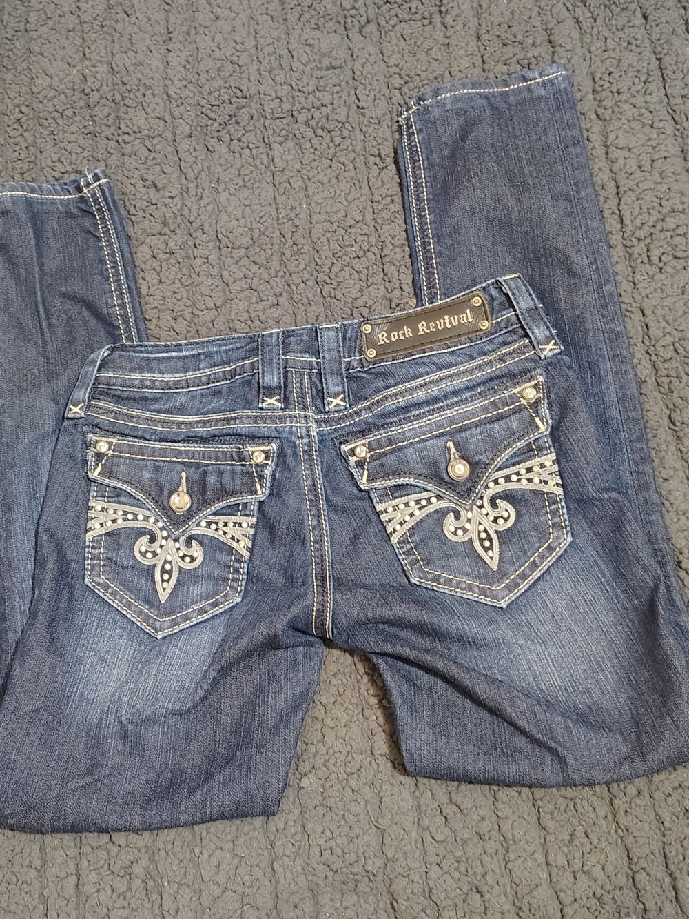 Rock Revival Women's Dark Blue Embellished Jeans